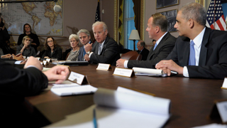 Joe Biden Sat Down With Gaming’s Leaders Today, And One Of Them Brought A Copy of <em>Blastman III</em>